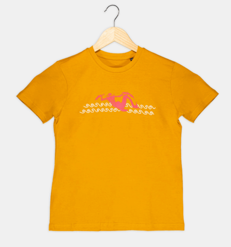 T-shirt bimbo senape con Hydra, Taglia 12/14