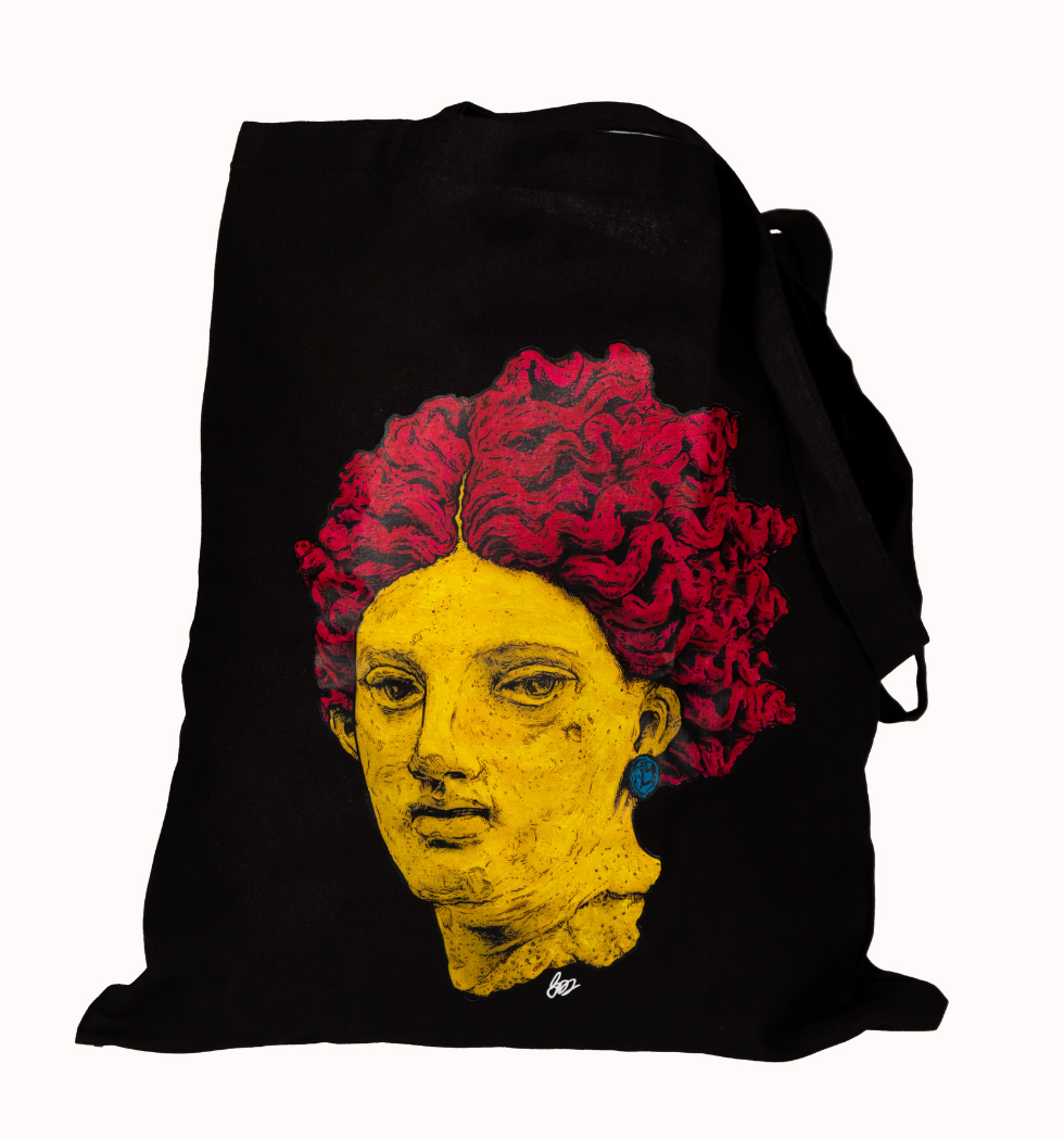 Tote bag nera "Testa di Leucotea"